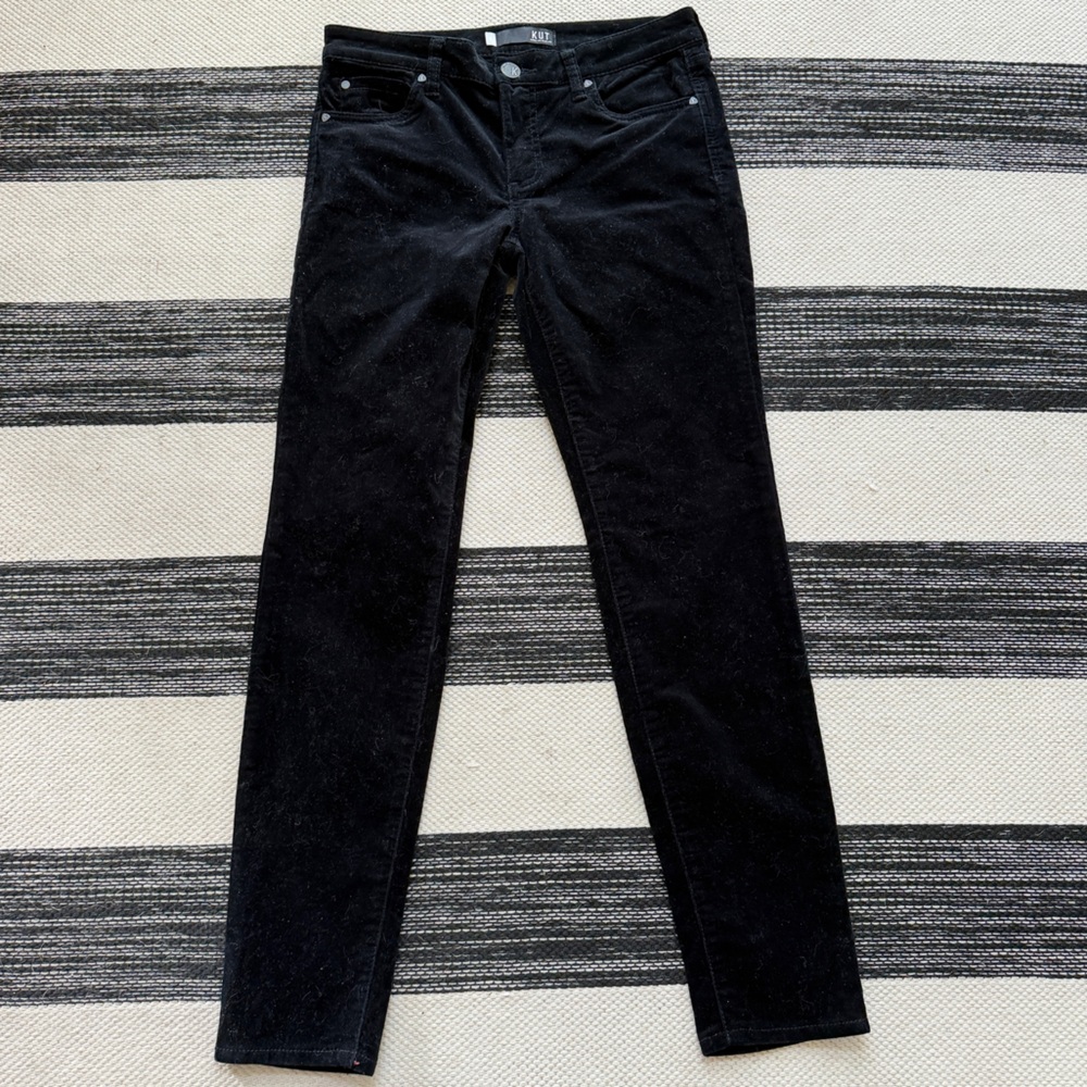 Kut from the Kloth‎ Diana Skinny Black Corduroy Jeans Size 6